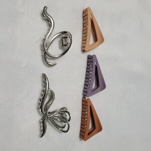 Silver and Multicolor Hair Clip Set